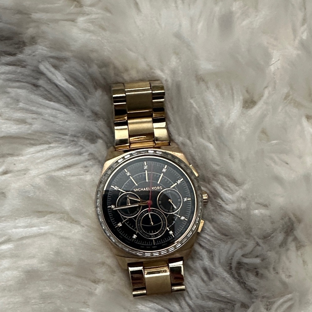 Michael Kors Gold-Tone Men's Chronograph Watch with Black Dial